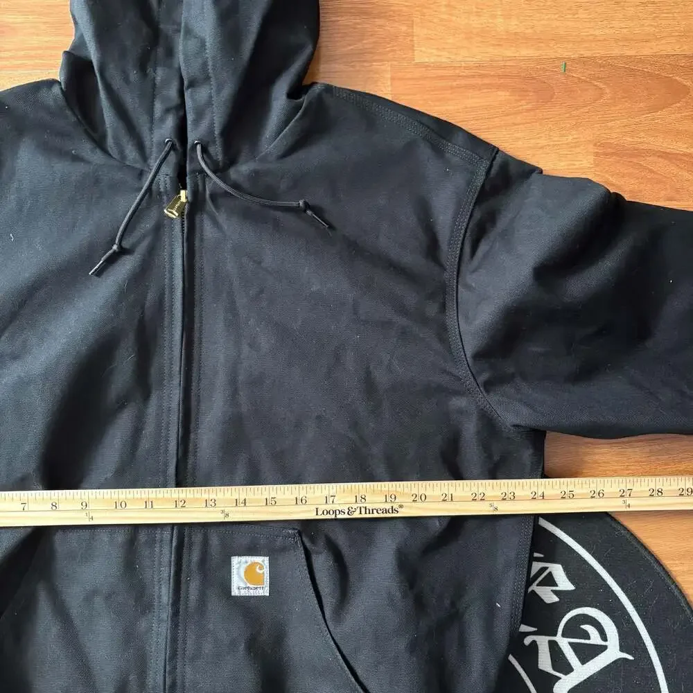 Carhartt J0131-M Loose Fit Black Canvas Zip Hoodie Jacket